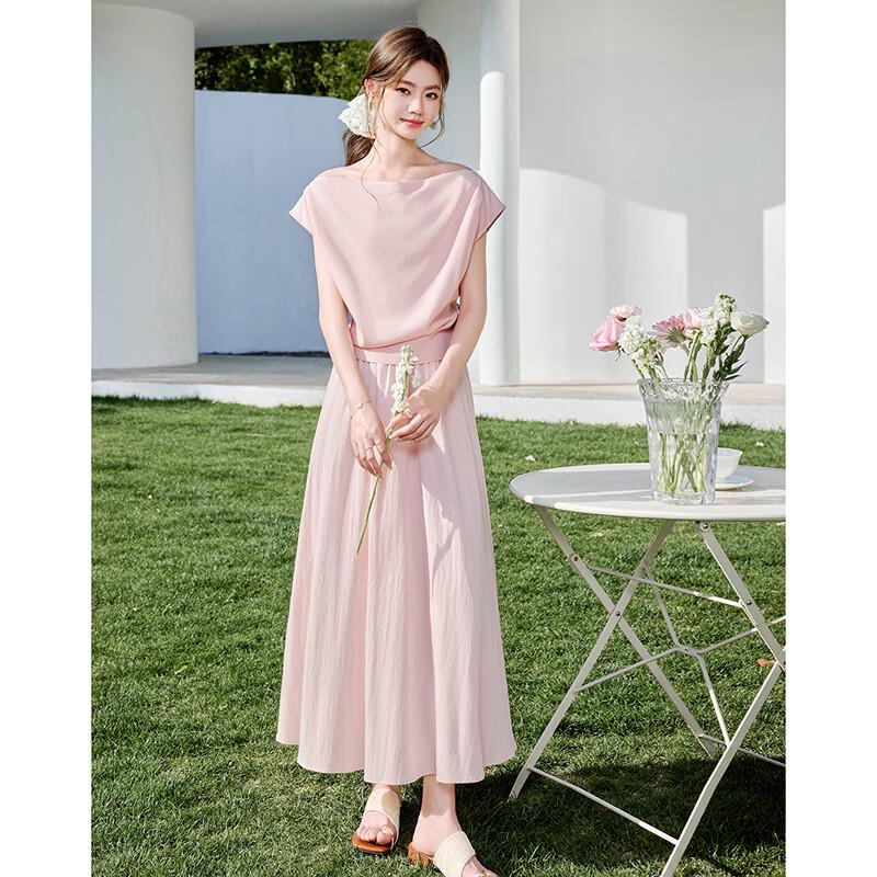 Fleeting Years Elegant Short-Sleeve Top & Midi Skirt Set