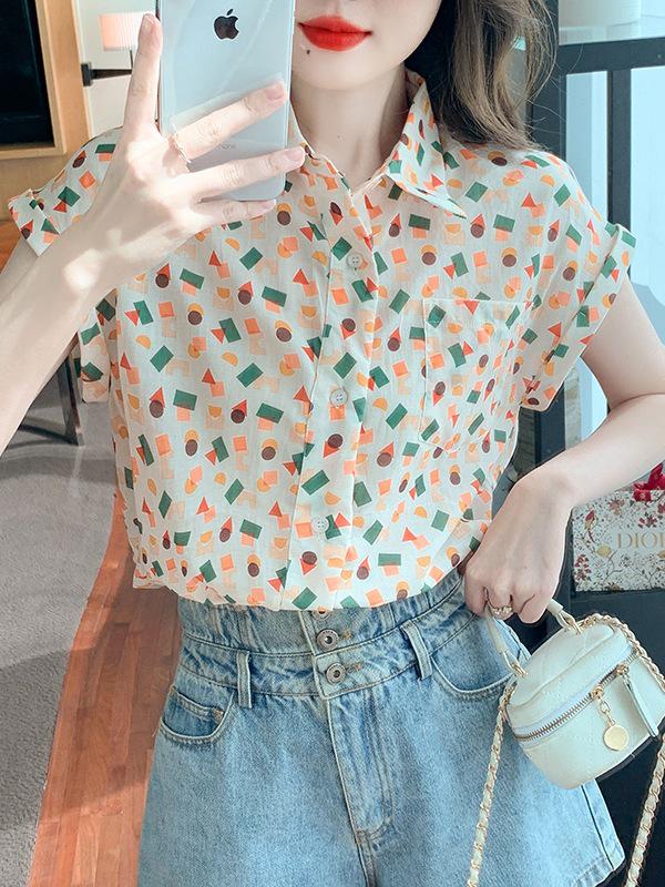 Summer Floral Hong Kong Style Commuter Blouse