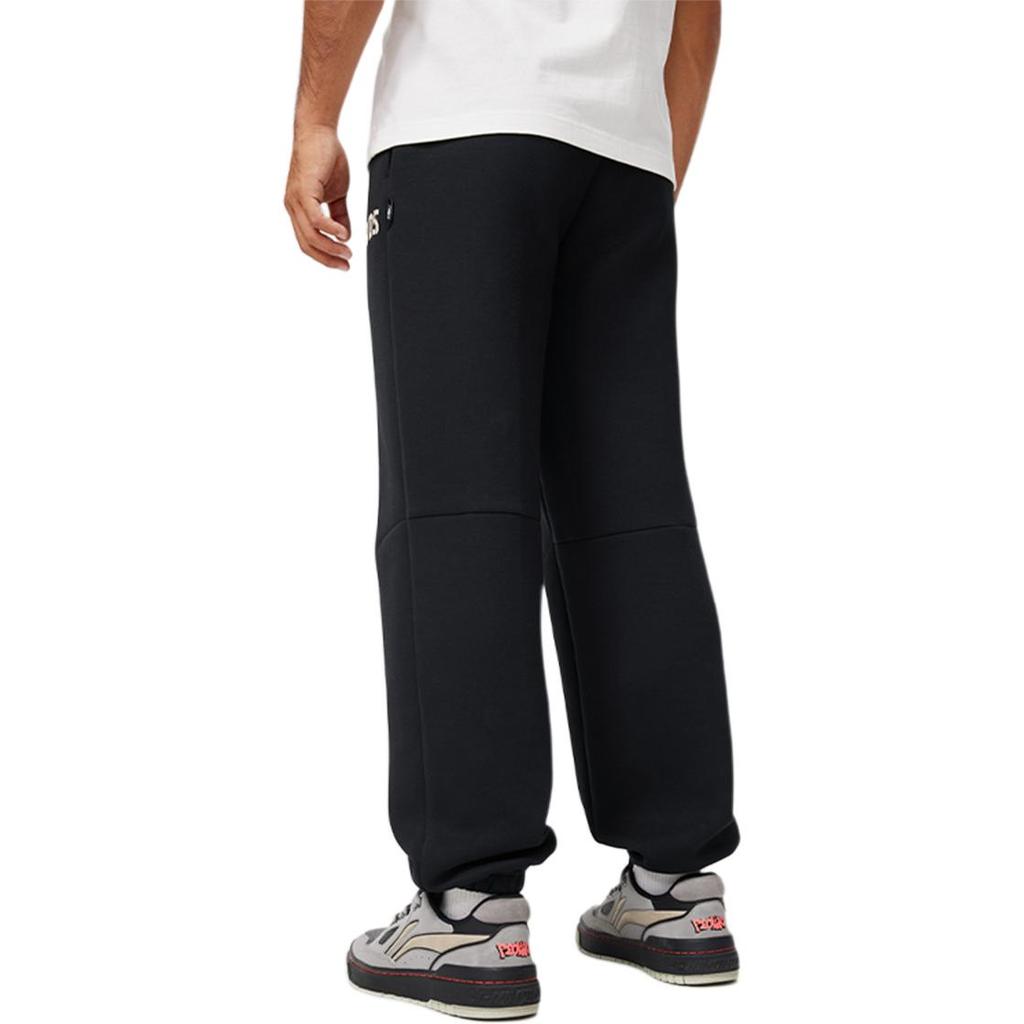 Li Ning Badfive Letter Lace-Up Breathable Comfortable Cuffed Casual Knitted Sports Pants Men Bottoms Black AKLU517-1