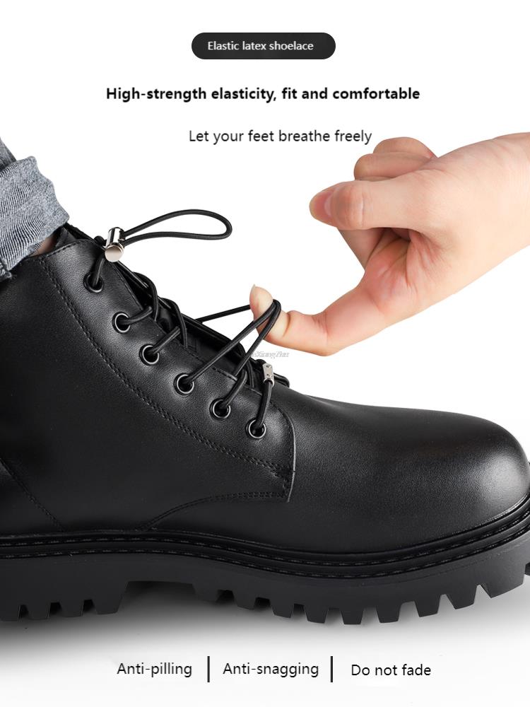 NEW Elastic buckle Shoe laces Metal Lock Button Shoelace No Tie ShoeLaces Kids Adult Quick Lazy Sneakers Boots Laces Shoestrings