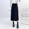 Plus Size Professional Black Midi Pencil Skirt with Slit