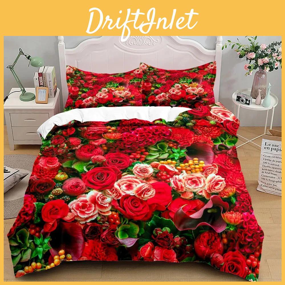 Duvet Flowers Cover Beautiful 3d Set Uk Single Double Queen Us Twin Full King Size Among Bed Linen Set Duvet Cover Bed Set