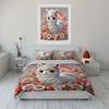 Cute White Sheep With Floral Decor Duvet Cover Set With 3D Printing Design Soft Polyester Bedding Set All-Season Comfort