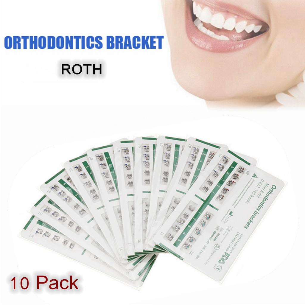 10pcs/Set Mini Dental Orthodontic Metal Bracket Brace Roth MBT Slot.022 Hooks 3