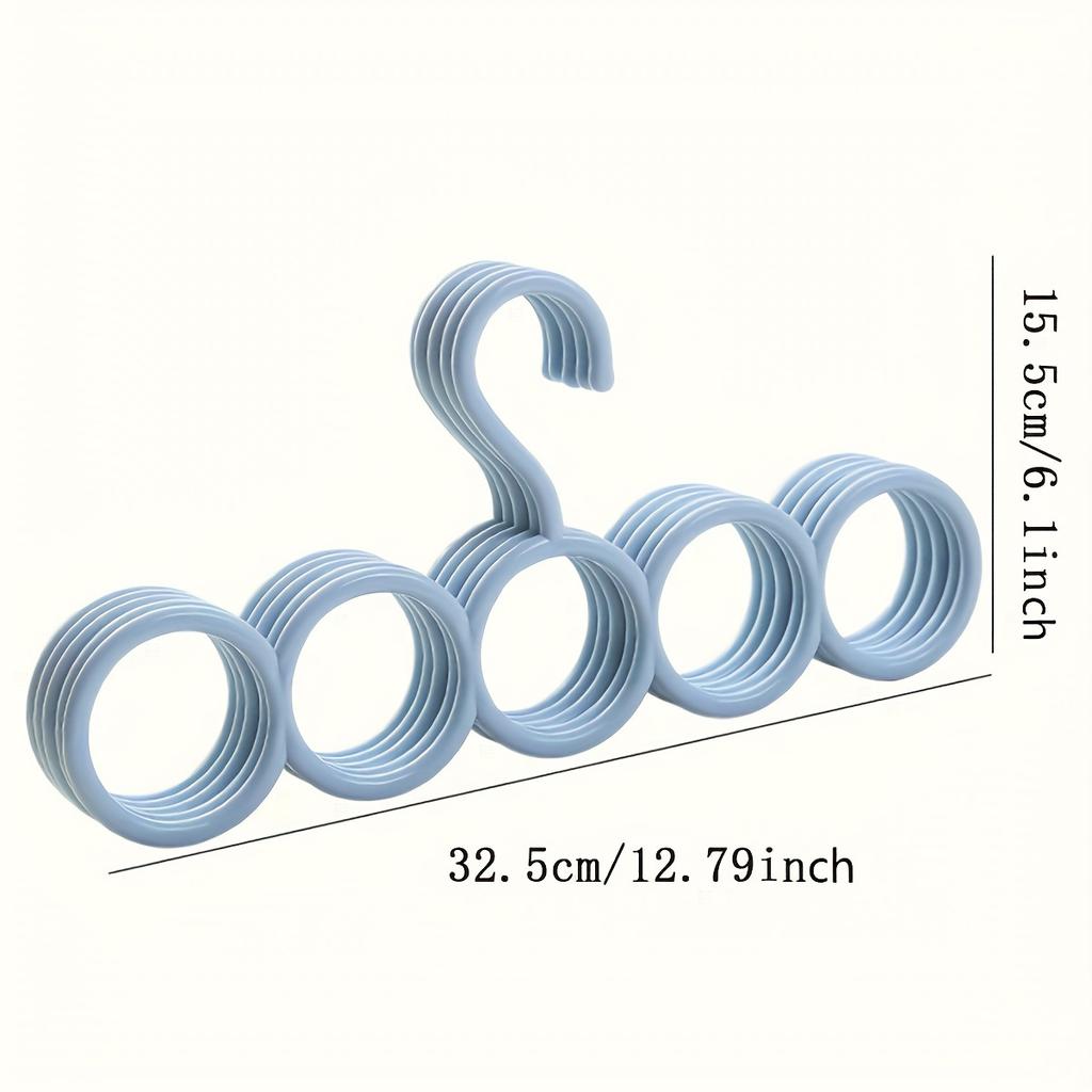 1ks/3ks/5ks Pětikruhový úložný věšák, Multifunkční na oblečení a šály, Úspora místa, Organizér do skříně pro domov a kolej