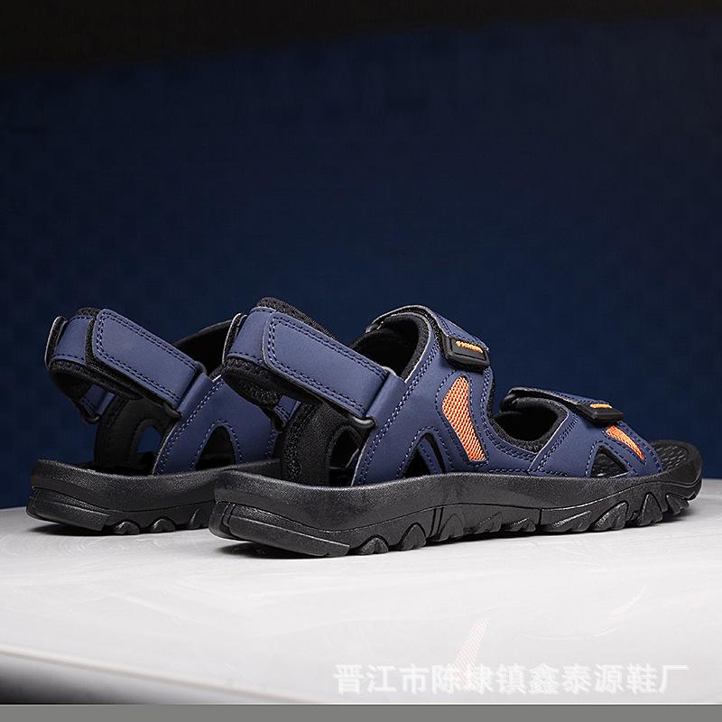 Модные новые мужские сандалии большого размера 39-48 кожаные сандалии для мужчин — фото 4