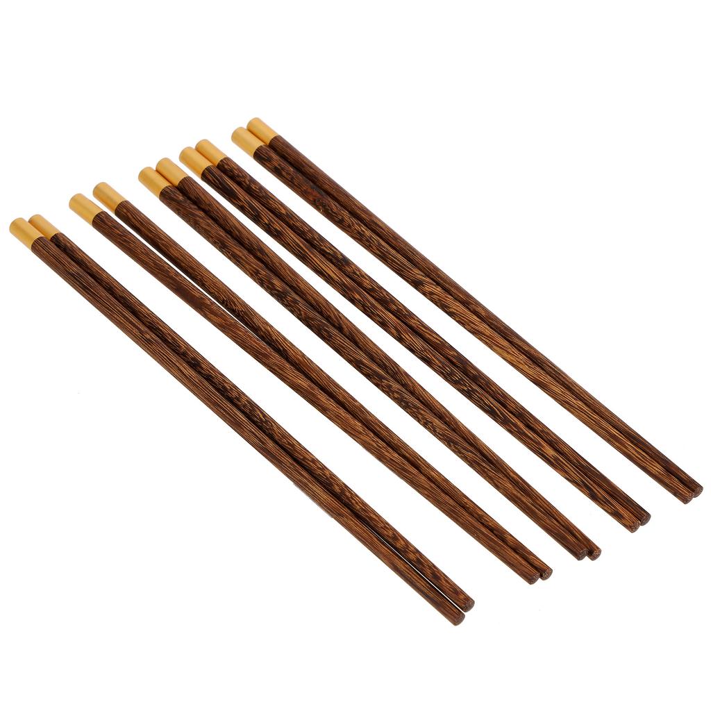 5 Pairs Chinese Style Wooden Chopsticks Set Safe Handcrafted Tableware Gift for Family FriendsWenge