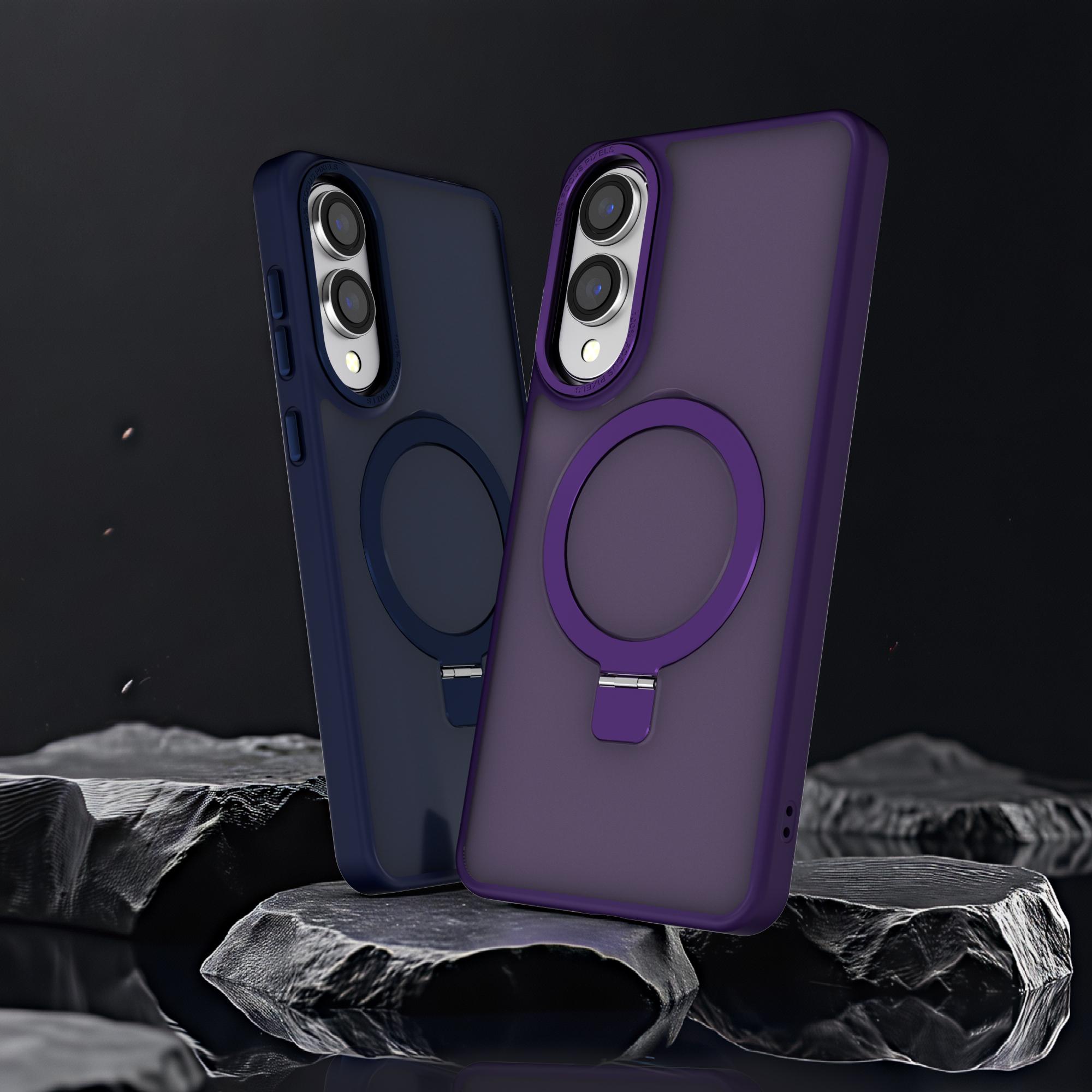 

For Samsung Galaxy S25 Edge Case Compatible with MagSafe Anti-Drop TPU+PC Kickstand Phone Cover Black