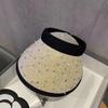 Diamond ins sun protection hat women's summer UV protection face shade sunshade big brim empty top straw hat sun hat
