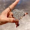 Portable Heart-Shaped Pill Case, Multifunctional Artificial Diamond-Studded Capsule Storage Box Creative Trinket Box - 1pc