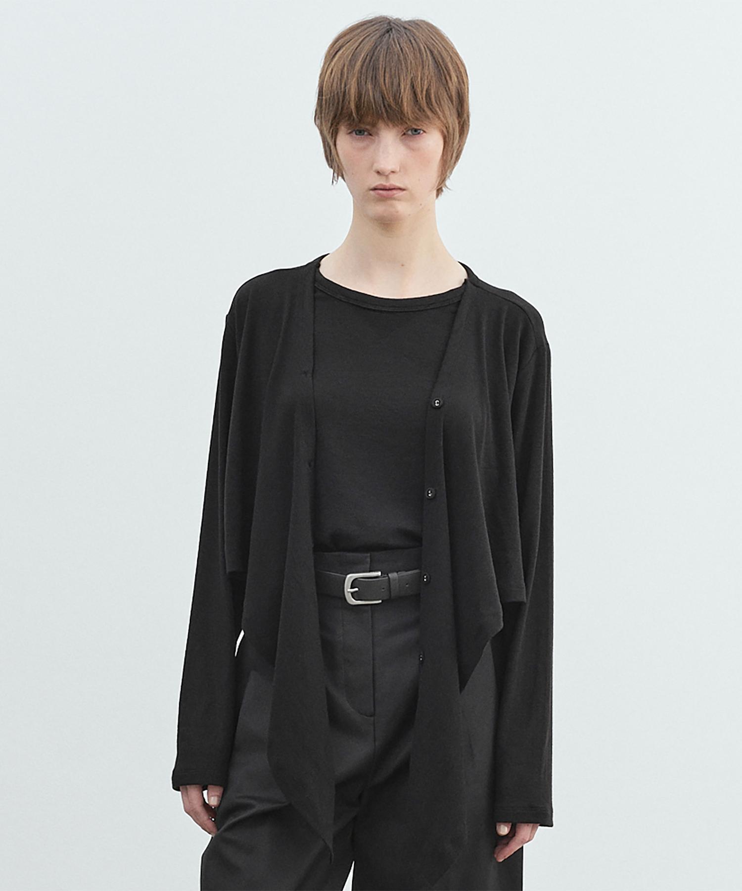 Mario Two-Way Shawl T-Shirt (Black) Black