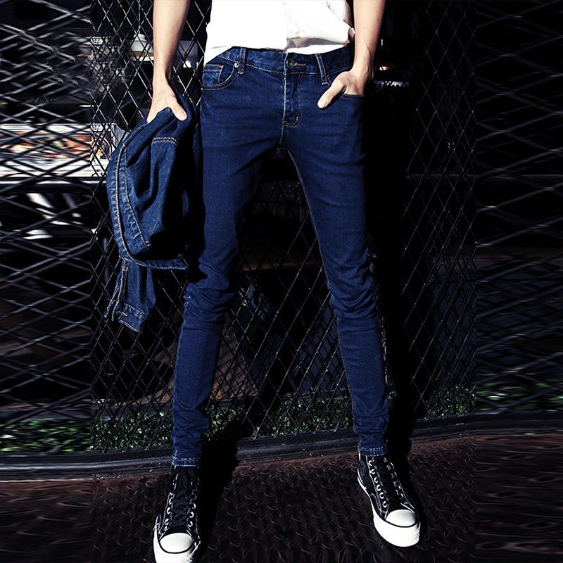 GURBAKS Мужские черные джинсы скинни облегающего кроя – Эластичные повседневные модные длинные брюки