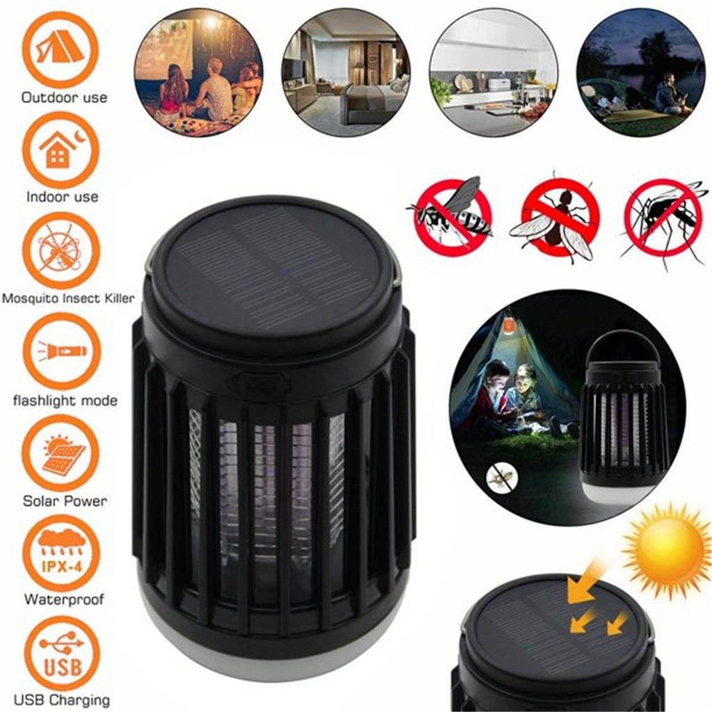 1ks solární USB lampa s komárem Vodotěsná svítilna na past na hmyz