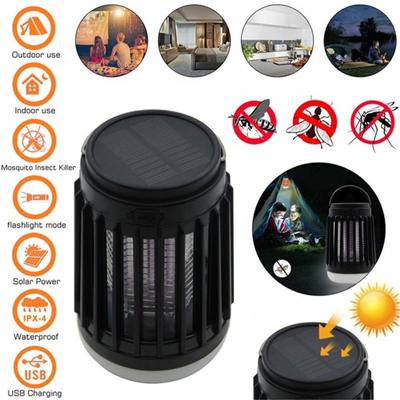 1pc solar mosquito usb lâmpada à prova dwaterproof água inseto fly-bug armadilha luz lanterna