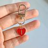 1PC Lobster Buckle Gift Metal Party 26 English Letters Keychain Marker Heart Shaped Red Love Keychain Design DIY Creativity
