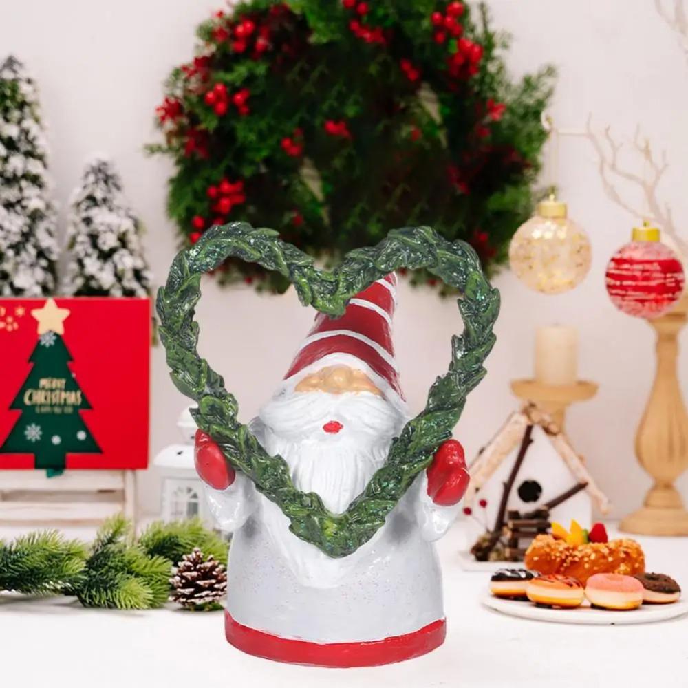 Standing Christmas Gnome Ornament Resin Santa Claus Statue Xmas Gnome Elf Figurine  Children Gifts