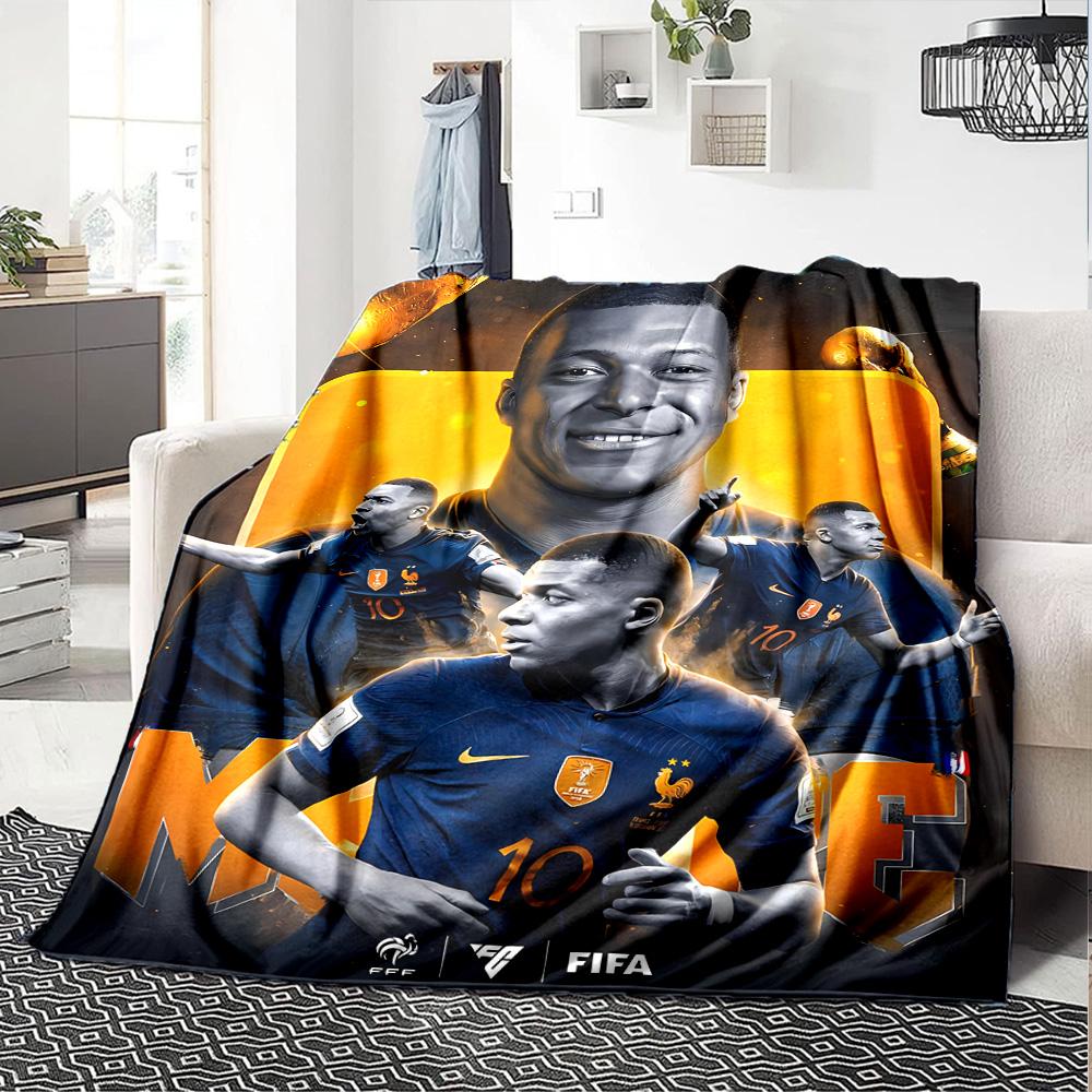 Mbappe's Dynamic Celebration Blanket Soft & Cozy Suitable for Chair Livingroom Bedding Four Seasons Multipurpose Warmthful Decor