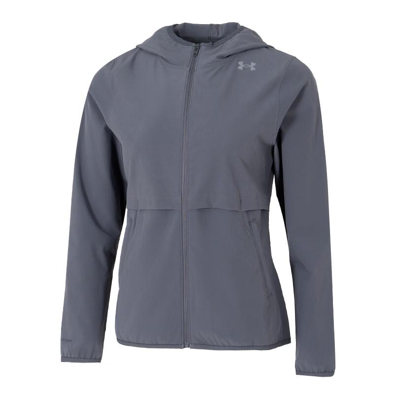 

Under Armour Windproof Water-Resistant Fitness Training Woven Hooded Long Sleeve Running Jacket Women jackets 6009542-025 XL