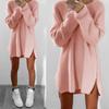 Luxurious Womens Jumper Knitted Sweaters Dress With Solid Casual Long Sleeves