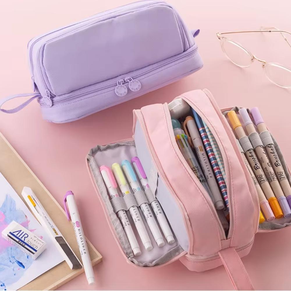 Multilayers Pencil Case Large Capacity Stationery Storage Pouch  for Office School Supplies