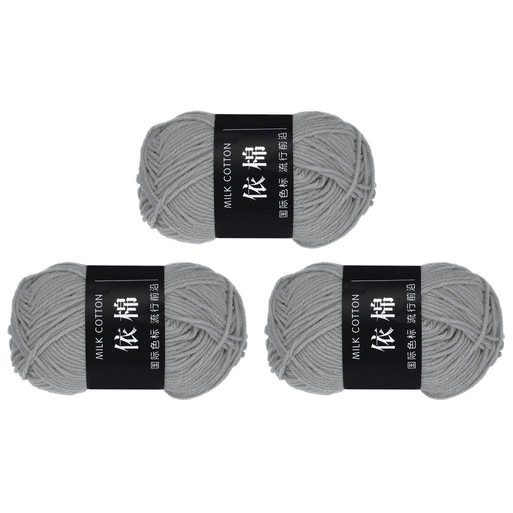 3 Knäuel Baumwollgarn, 60% Baumwolle, 40% Acryl Strickgarn Häkelgarn, Deckengarn zum Häkeln Gold