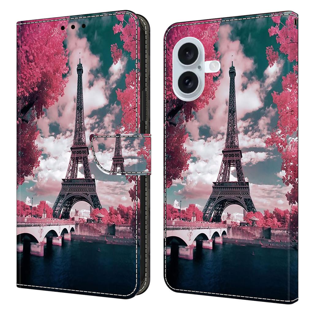 For iPhone 16 Wallet Case Pattern Printing Stand Leather Flip Phone Cover