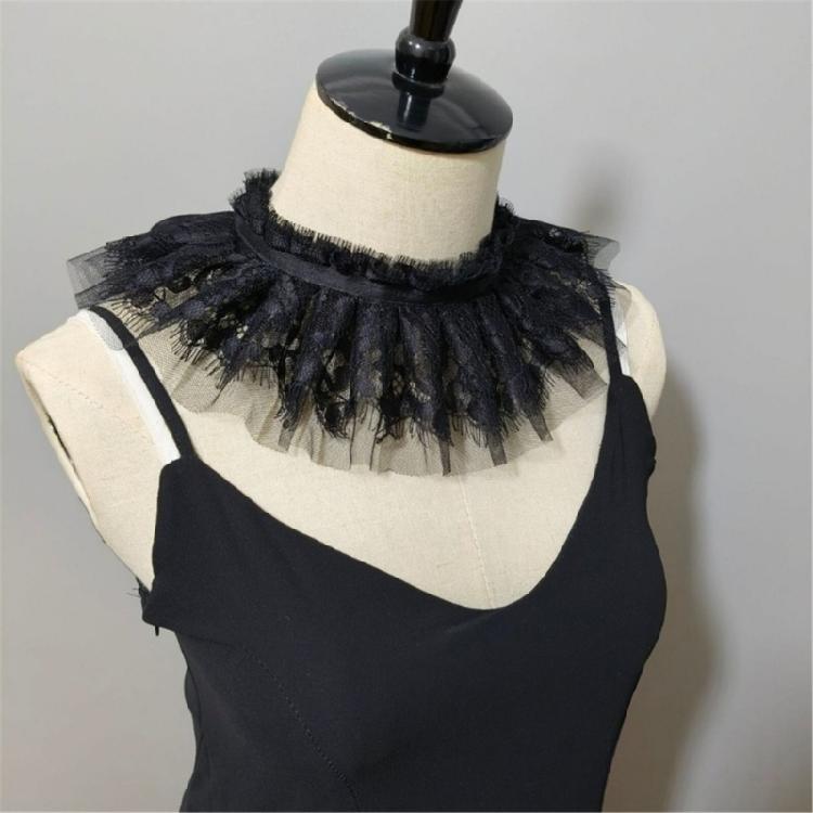 Baroque Style Detachable Lace Ruffe Neckwear Comfortable Neckpiece Collar Decorative Edging For Bridalwear And Costumes