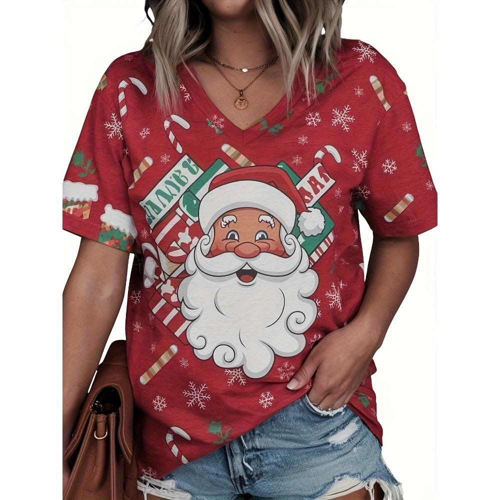 Dandelion Patterned V-Neck T-Shirt, Short Sleeves, Casual Top for
