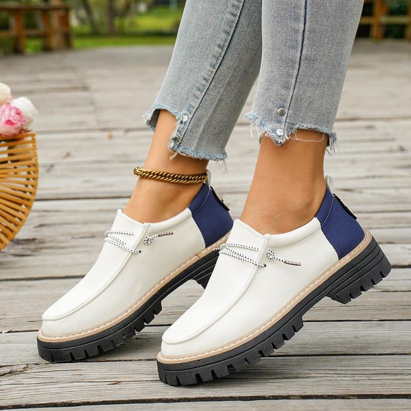Large-sized Retro Shoes for Women, Thick-soled, Thick-heel, Lace-up, Versatile and Casual Single Shoes
