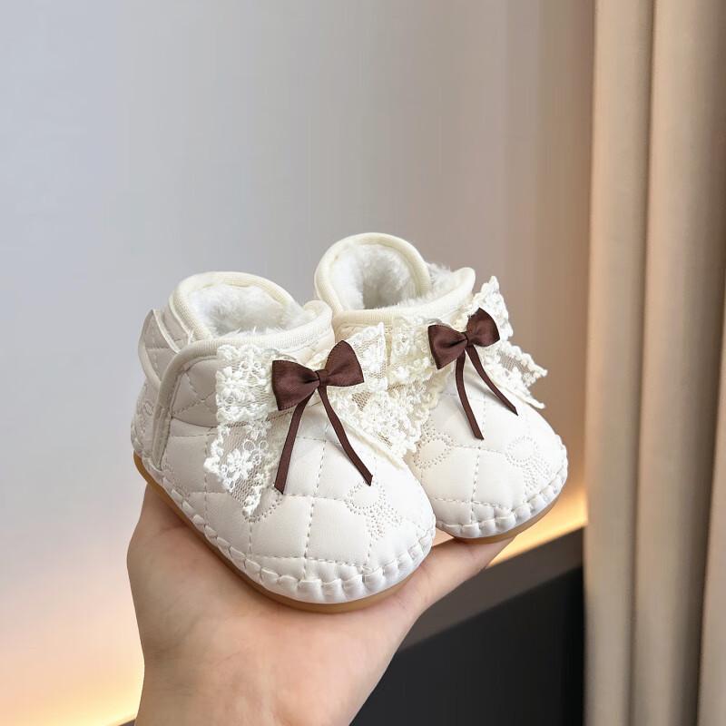 Winter Weiche Sohle Baby Lauflernschuhe: 0-12 Monate, Baumwollschuhe für Mädchen