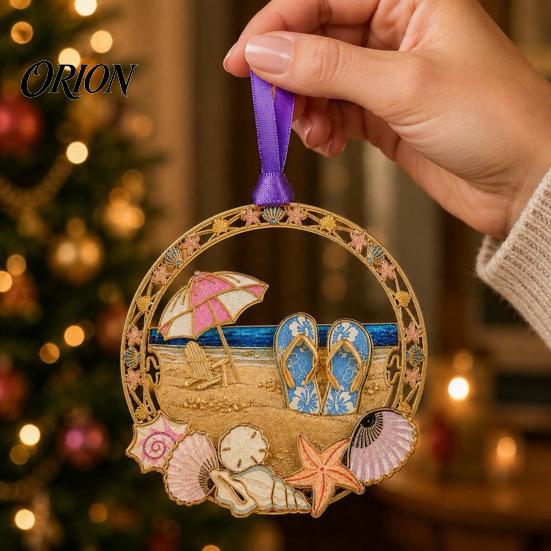 Decorative Lanyard for Walls Beach Christmas Ornaments, Vacation Themed Tree Hanging Decoration, Acrylic Seaside Style Home Decor Slipper Shell