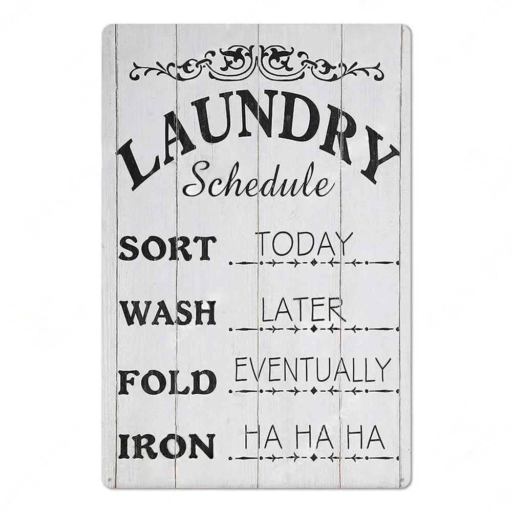 Laundry Room Billboard Vintage Metal Tin Sign Decor Funny Poster Plate Rust Decorative Plaque Tinplate Dry Clean Store Signs