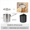 New Stainless Steel Micro-Pressure Camping Pot Home Outdoor Foldable Portable Cooking Pot with Lid, Compatible with Most Stoves