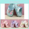 Summer Girls Sandals Breathable Soft Bottom Anti Slip Beach Shoes In Pink And Purple
