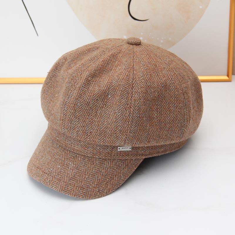 New octagonal hat British retro newsboy hat children autumn and winter warm versatile woolen duck tongue painter beret