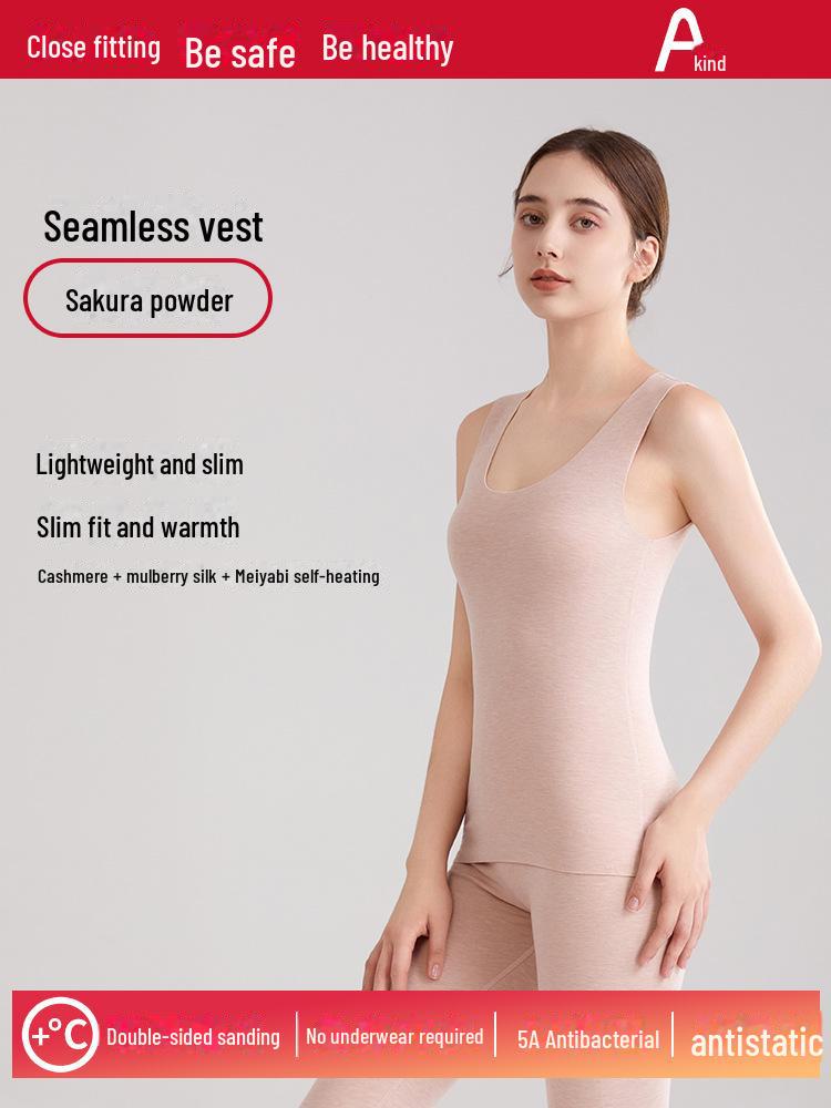 

[Класс A] Женский теплый жилет из немецкого бархата - 7A антибактериальный кашемировый шелк, утолщенный базовый слой XL