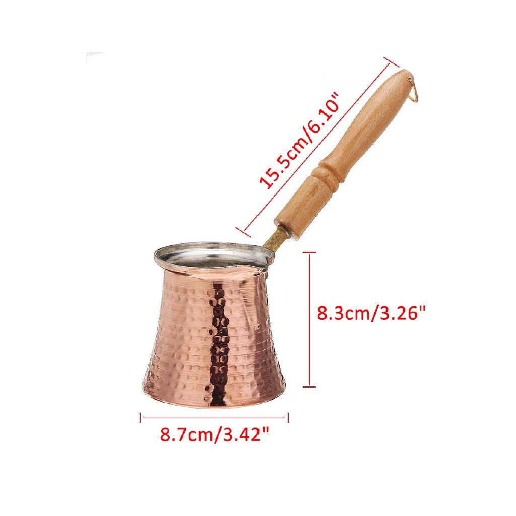 Кофеварка 225 мл / 270 мл / 320 мл, 3 размера, Кофе, Деревянная ручка, Джезва, Турка, Турецкая кофейная турка, Кофе Турка, Турецкая медь L