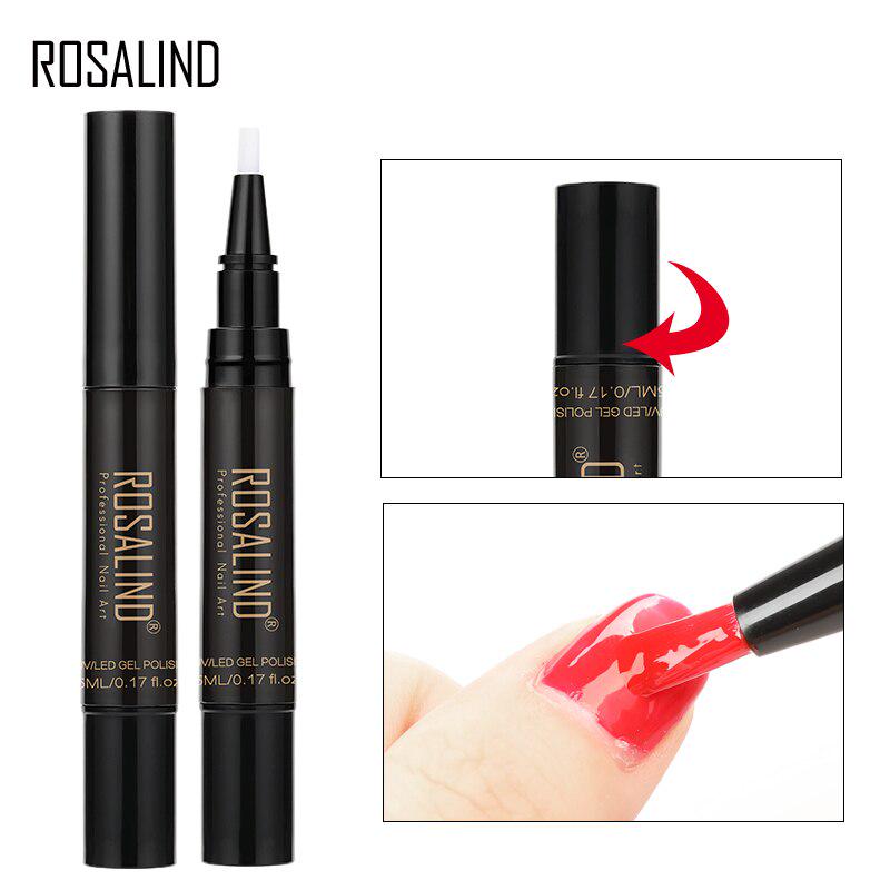 ROSALIND 5ML Semi Permanent UV Hybrid Nail Gel Polish Nail Brush Pen