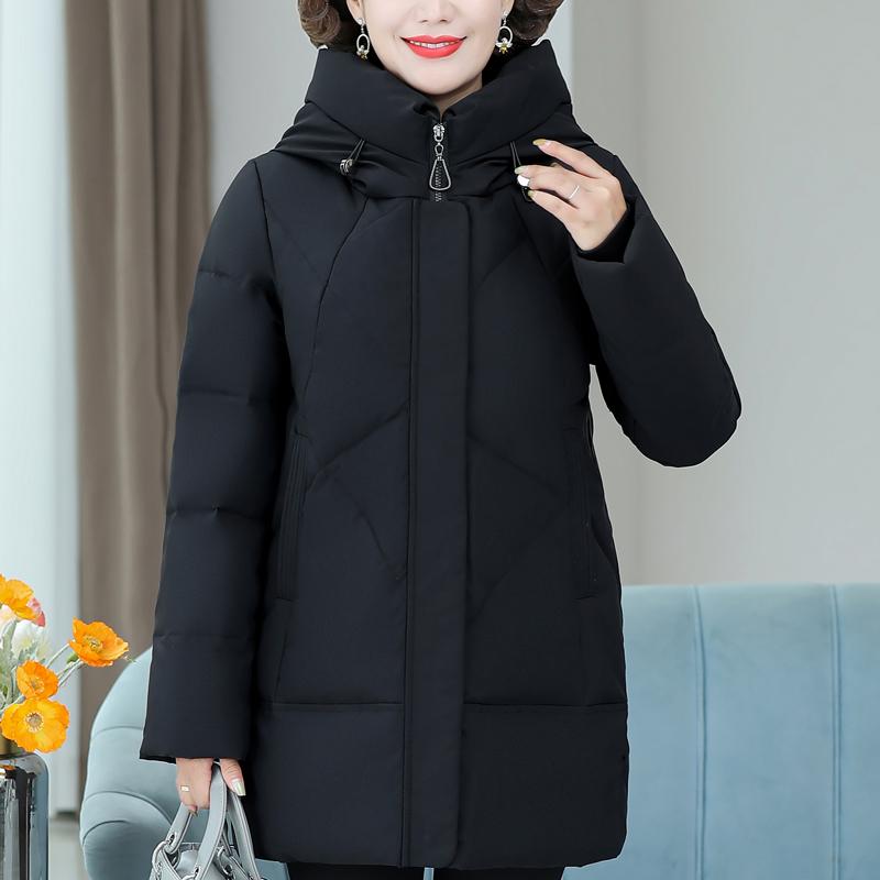 Middle Age Women's Down Coats Winter Vintage Parkas Plus Size Elegant Loose Thick Warm Puffer Jackets Woman Outerwears