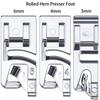 3pcs Sewing Hem Domestic Sewing Machine Foot Presser Rolled Hem Feet Set for Brother Singer Sewing Accessories