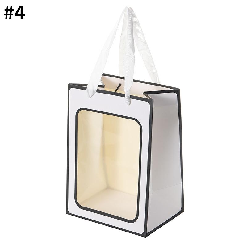 1/5/10 Stück Geschenktüte Papier Geschenkkarton mit Henkel Tasche mit Sichtfenster Geburtstag Geschenkkarton Verpackungsmaterialien Kuchen Süßigkeiten Aufbewahrungsbox