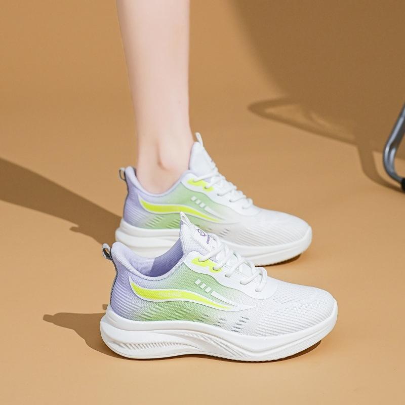 Women's Gradient Knit Sneakers Spring Lightweight Platform Athletic Shoes for Students,Breathable Casual Running Shoes