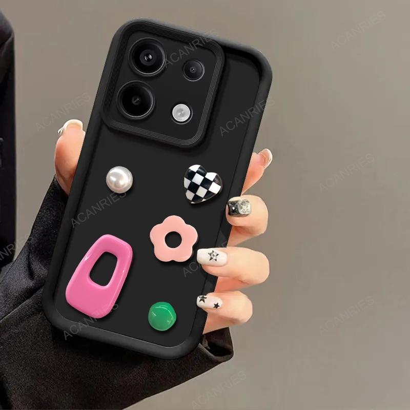 

Note12 Note13 для Xiaomi Redmi Note 13 Pro 5G Plus 12 Pro+ 13c 4G 12c 12s Cute 3D Ornament Silicone Soft Case 13pro 12pro Cover Redmi Note 10S чорний