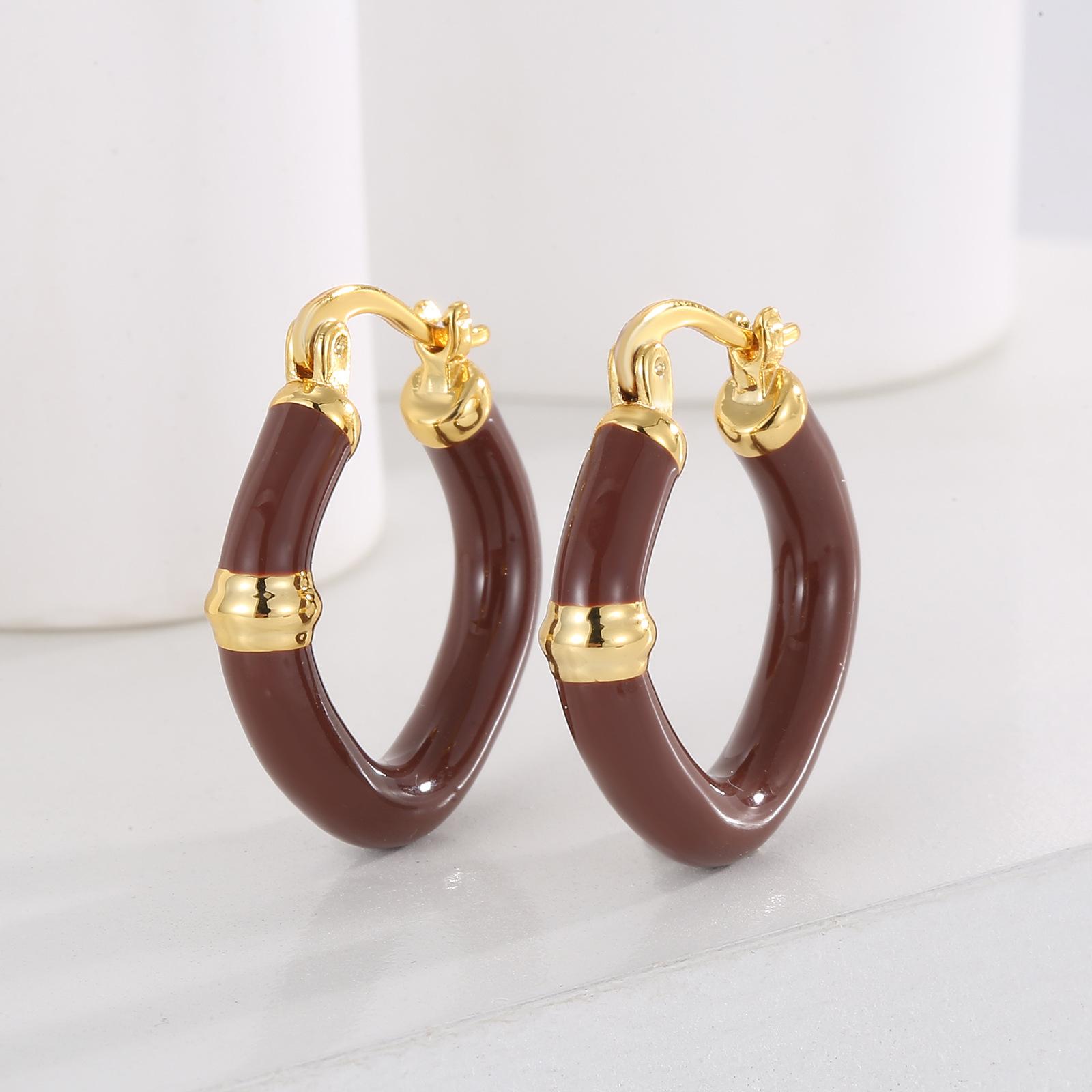 

Atmospheric Premium Earrings Maillard Vintage Port Elegant Commuter Versatile Oil Drop Ear Buckles