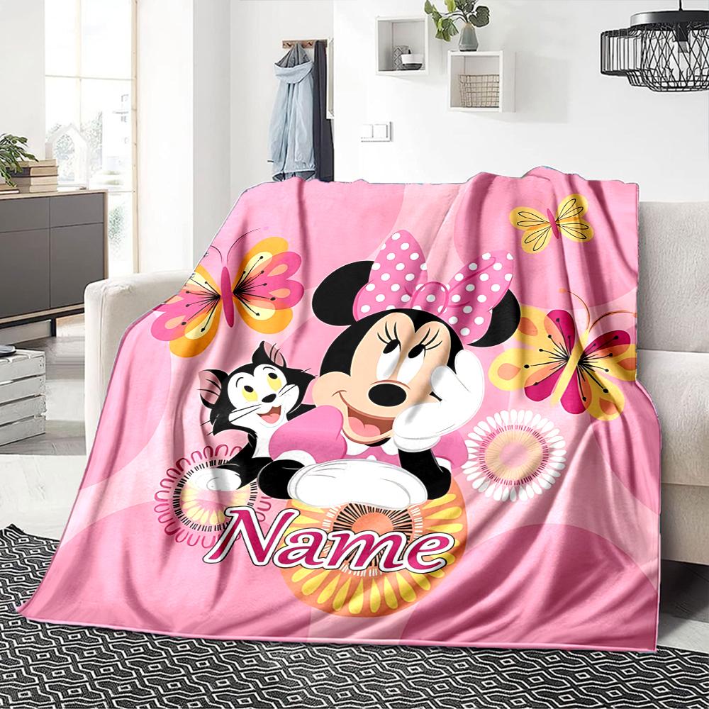 Custom Name Mickey Mouse Celebration blanket for Couch & Bed, Plush Cozy Fuzzy Blanket Super Soft & Warm Blankets for Fall and Winter. 090826