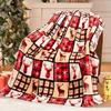 Christmas Deer Throw Blanket Flannel Fabric With Plaid Snowflake And Reindeer Designs For Living Space Comforting Moments