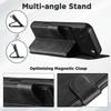 iPhone 17 Pro Max Flip Case with Card Slot & Magnetic Snap, 2-in-1 Wireless Charging Stand, Leather Design