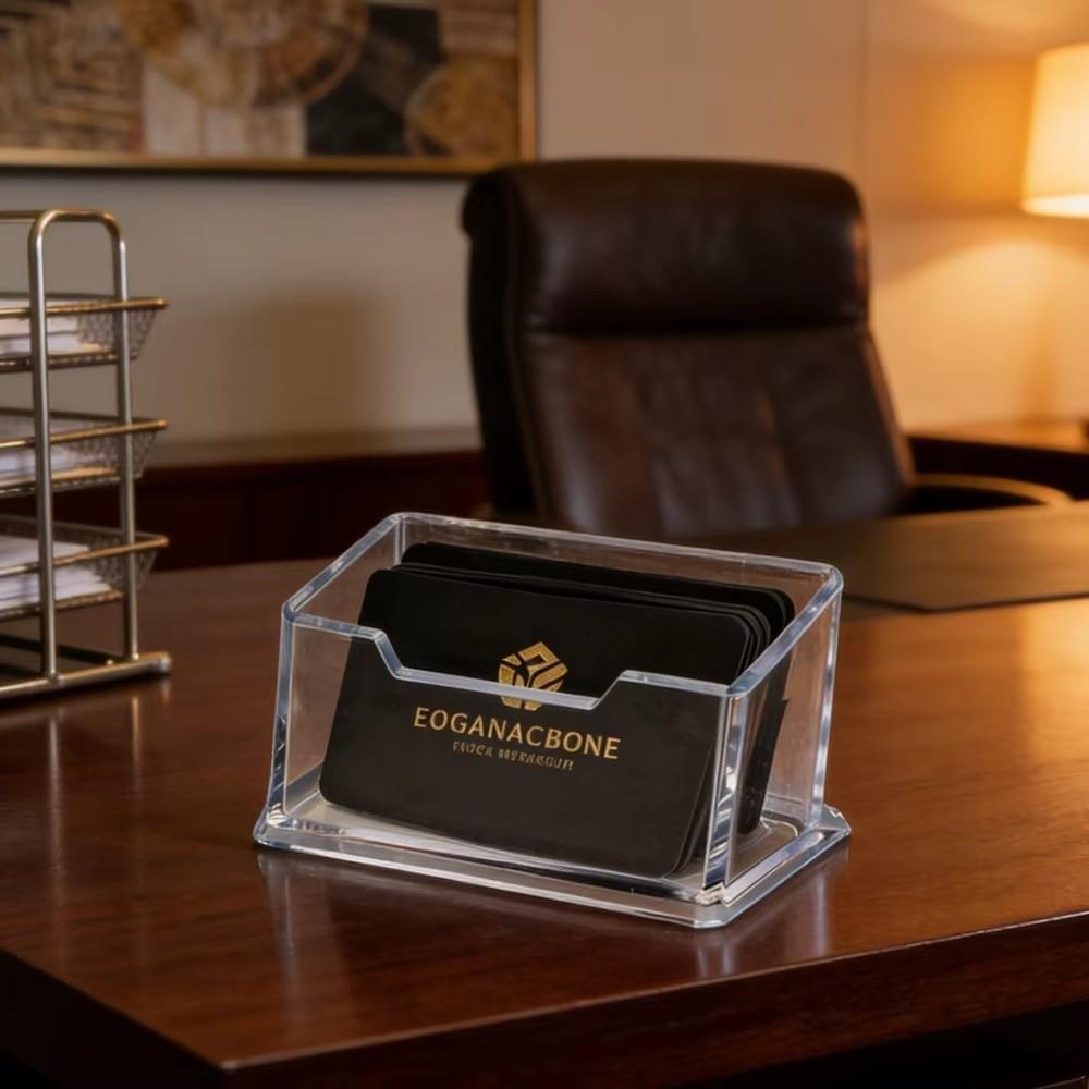 Single Layer Business Card Display Stand Clear Acrylic Visiting Card Organizer  Hotel Desktop