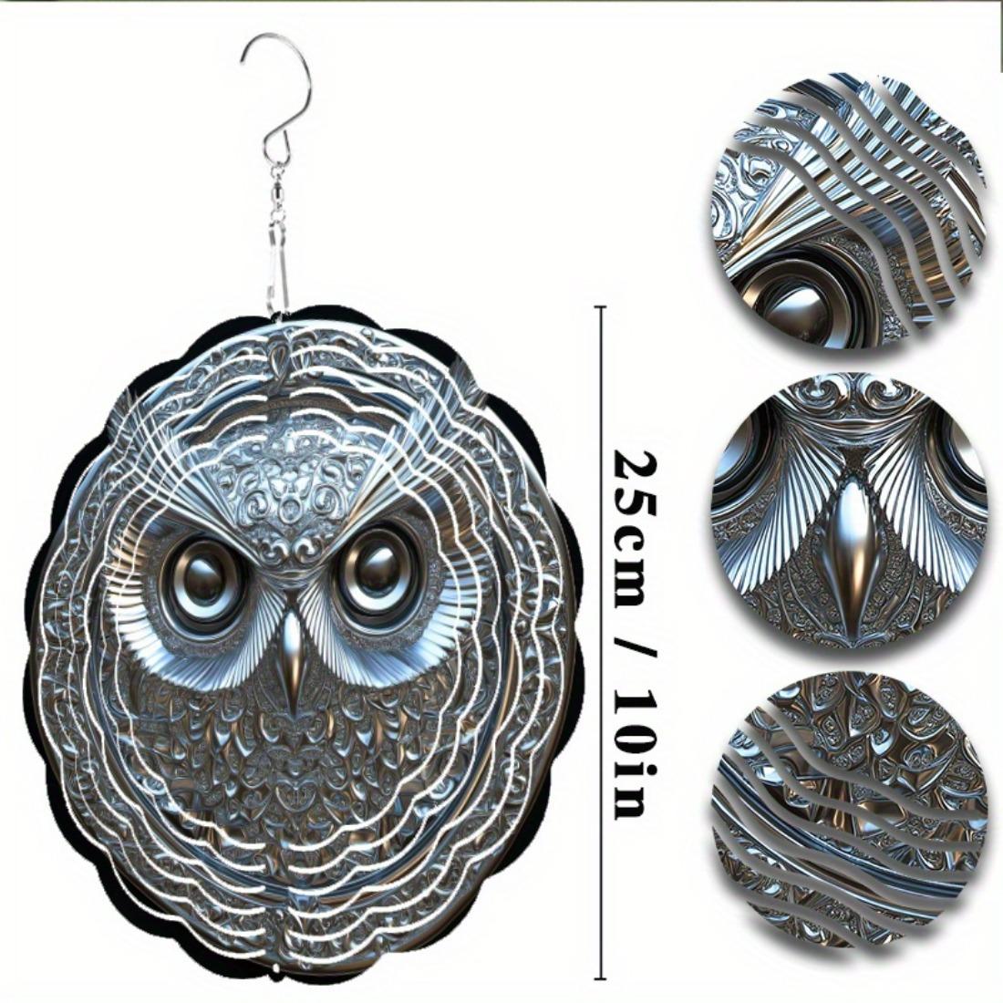 

Металлический флюгер-сова с вращающимся на 360° крюком - Сложный садовый дизайн, подвесная музыка ветра для балкона и двора 01A