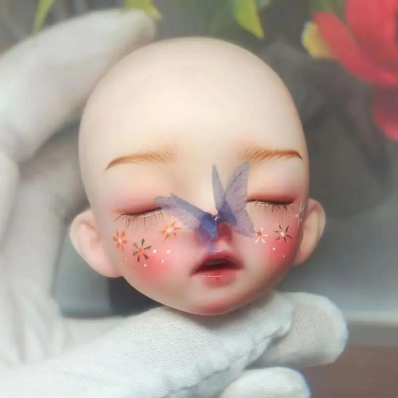1/6 Bjd Fairy Mermaid Head with Makeup Head 28cm Baby Doll Acssories Elf Doll Head Girls Dress Up Toys